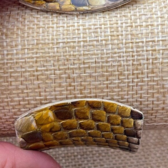 Rustic Cuff Snake Print Wide Silver Cuff Bracelet - Picture 15 of 15